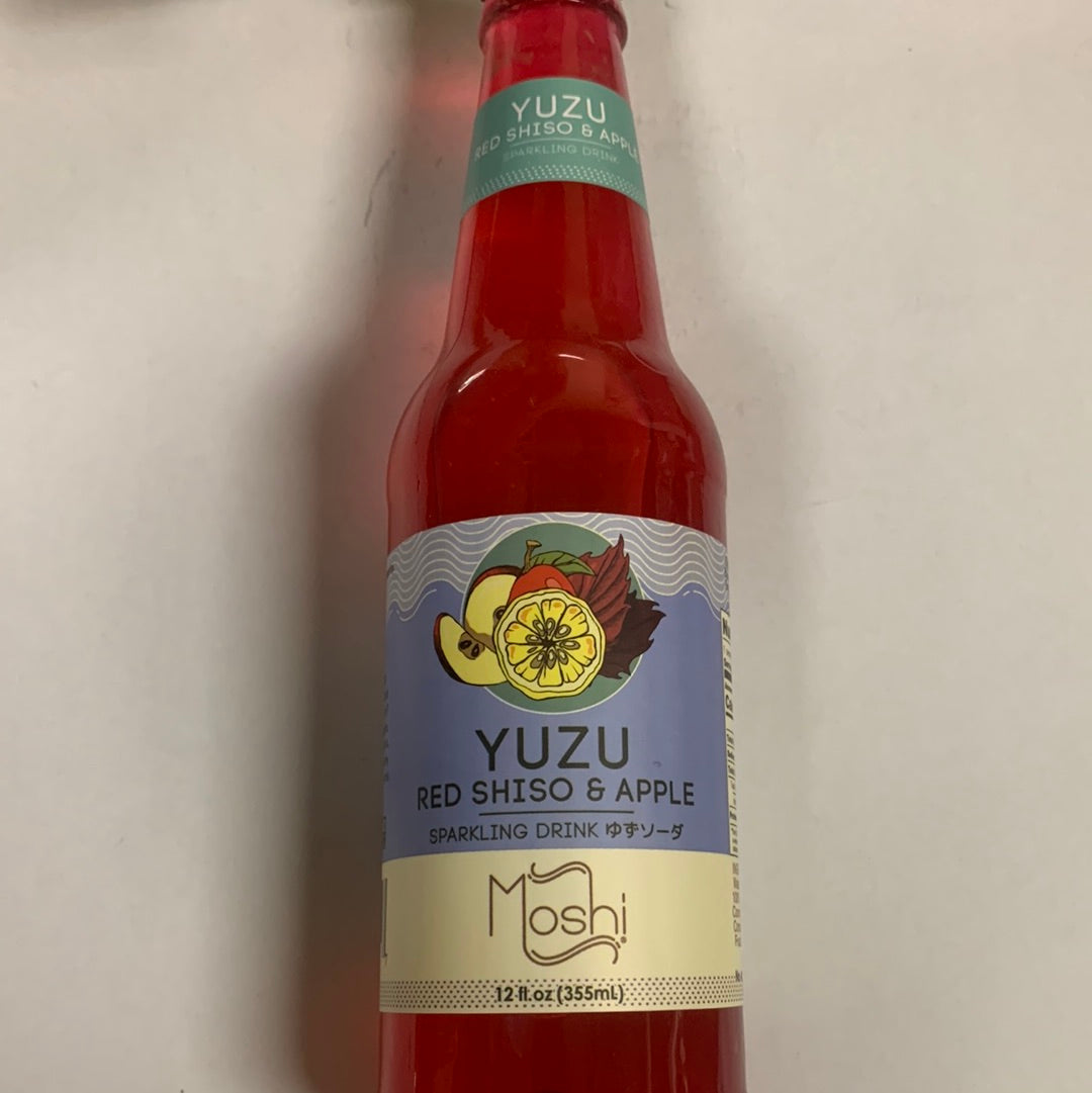 Boisson gazeuse Yuzu (saveur shiso et pomme) MOSHI 355mL