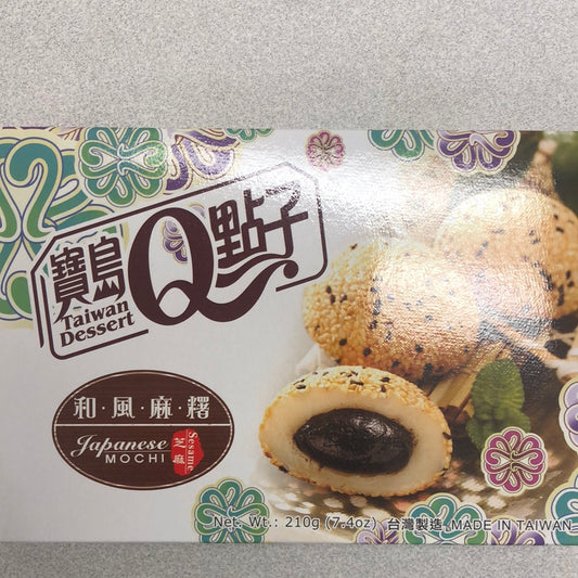 Mochi japonais(saveur de sésame) 宝岛Q点子 和风麻薯 芝麻味 210g