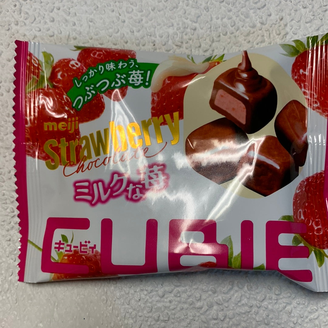 Chocolat Cubie à la fraise Meiji