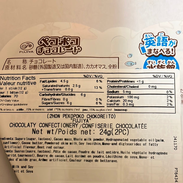 Sucette au chocolat FUJIYA 24g