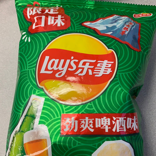 Chips Lay’s (saveur de bière) 乐事 劲爽啤酒味薯片70g