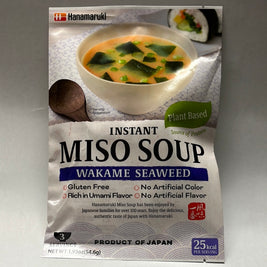Soupe Miso Instantanée (wakame) HANAMARUKI 日本 海藻味增汤包 54.9g