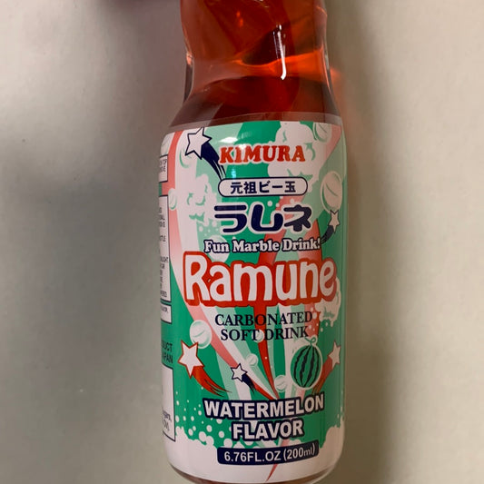 Ramuné japonais KIMURA (saveur melon d’eau)日本波子汽水（西瓜味）