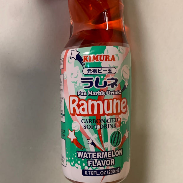Ramuné japonais KIMURA (saveur melon d’eau)日本波子汽水（西瓜味）