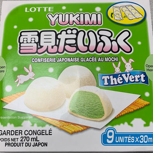 LOTTE YUKIMI mochi à la crème glacée (thé vert)
