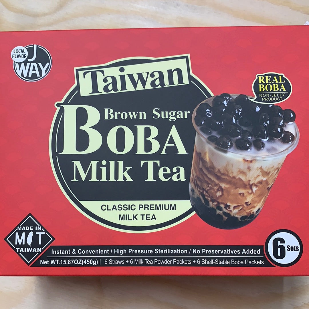 Thé au lait au perle BOBA instantané(sucré brun) JWAY 450g