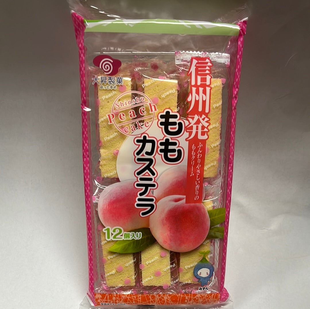Gâteau japonais Castella au pêche  DAISHO 12pc日本 白桃蛋糕 180g