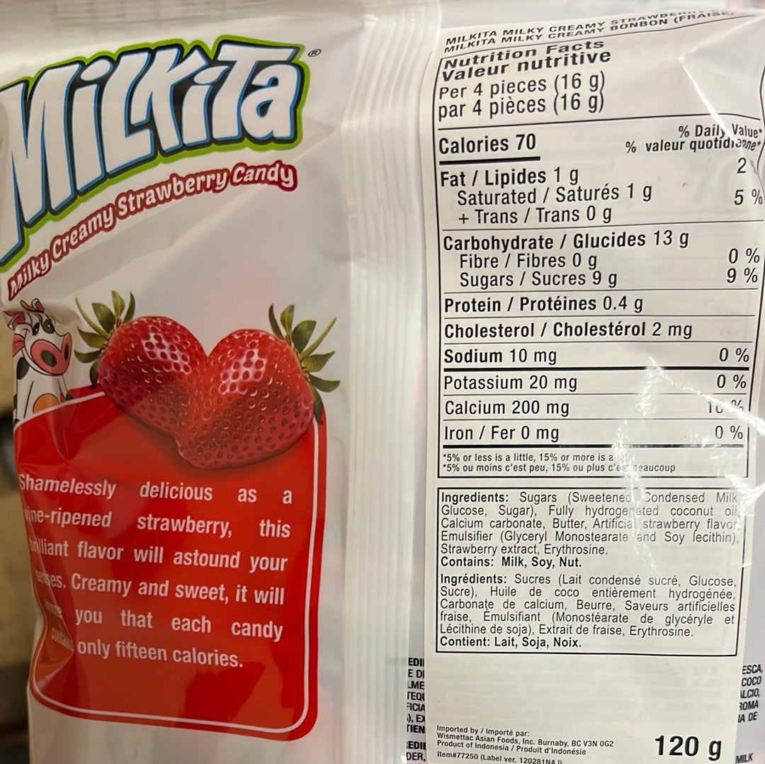 Bonbon à la fraise MILKITA 120g
