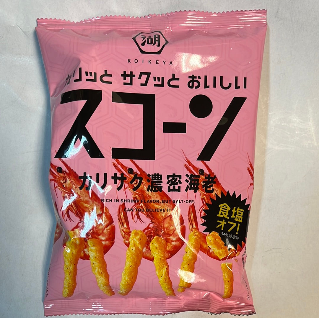 Chips de maïs en bâtonnet (saveur Crevette) KOIKEYA 🇯🇵湖池屋 鲜虾味粟米棒 75g