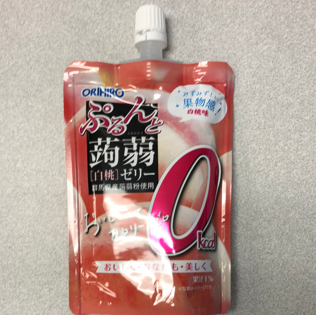 Jelly japonais (saveur de pêche blanche 0kcal) ORIHIRO 日本0卡水蜜桃吸吸果冻 130g