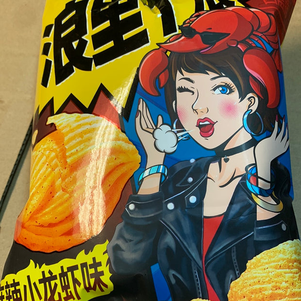 LIQUIDATION-Chips de maïs Orion (saveur langoustines épicées) 浪里个浪 麻辣小龙虾口味65g