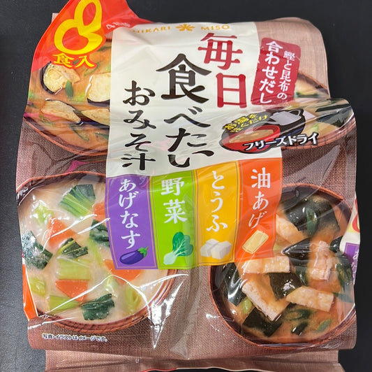 8 portions Soupe Miso Instantanée HIKARI 日本 味增汤包 65g