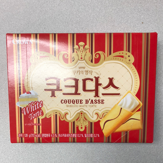 Couque d’asses (White Torte) CROWN 韩国 猫舌夹心饼干（奶油蛋糕味）128g