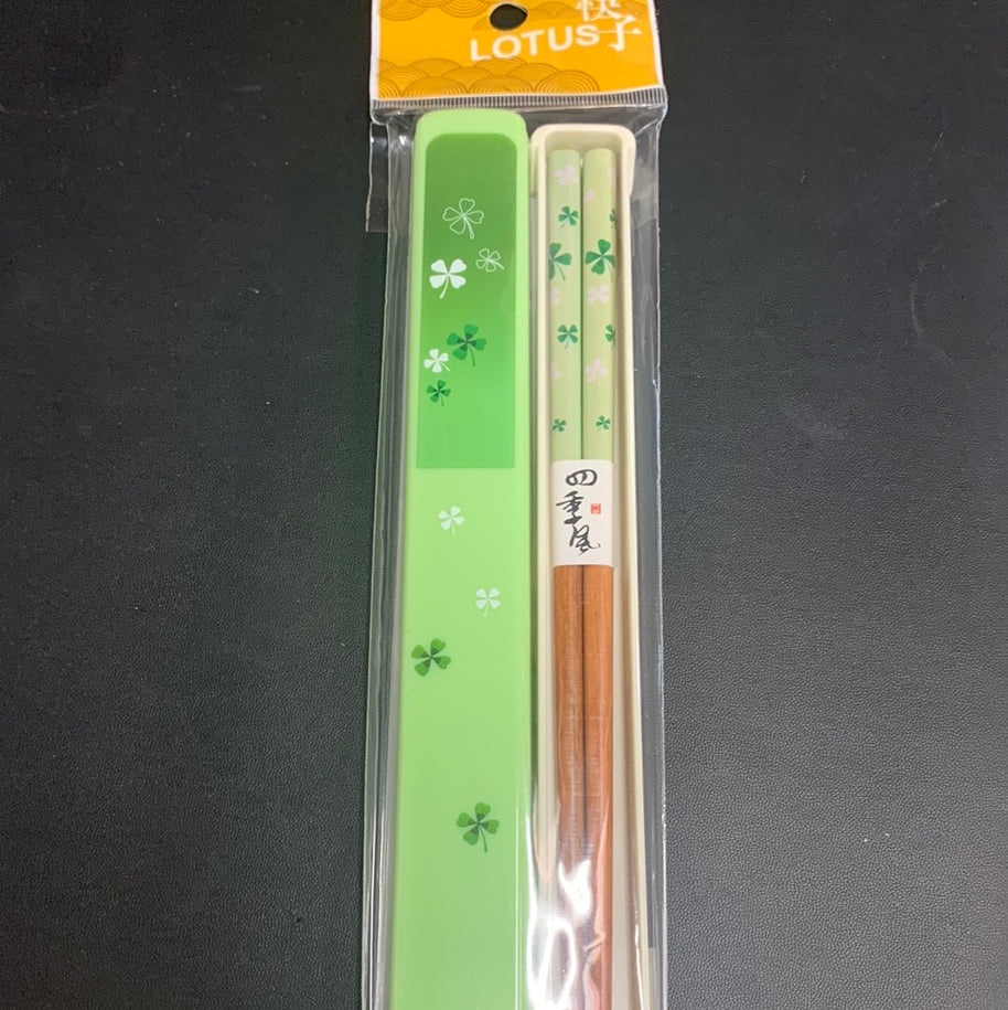 Ensemble cadeau de baguettes japonaises (vert)