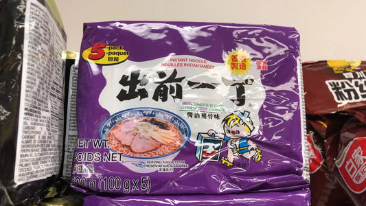 Nouilles instantanées(saveur sauce soja et porc) 出前一丁 酱油猪骨味100gx5