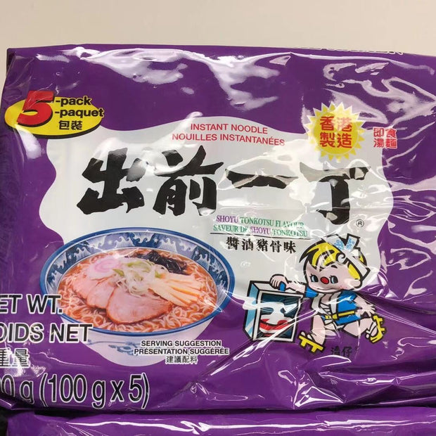 Nouilles instantanées(saveur sauce soja et porc) 出前一丁 酱油猪骨味100gx5
