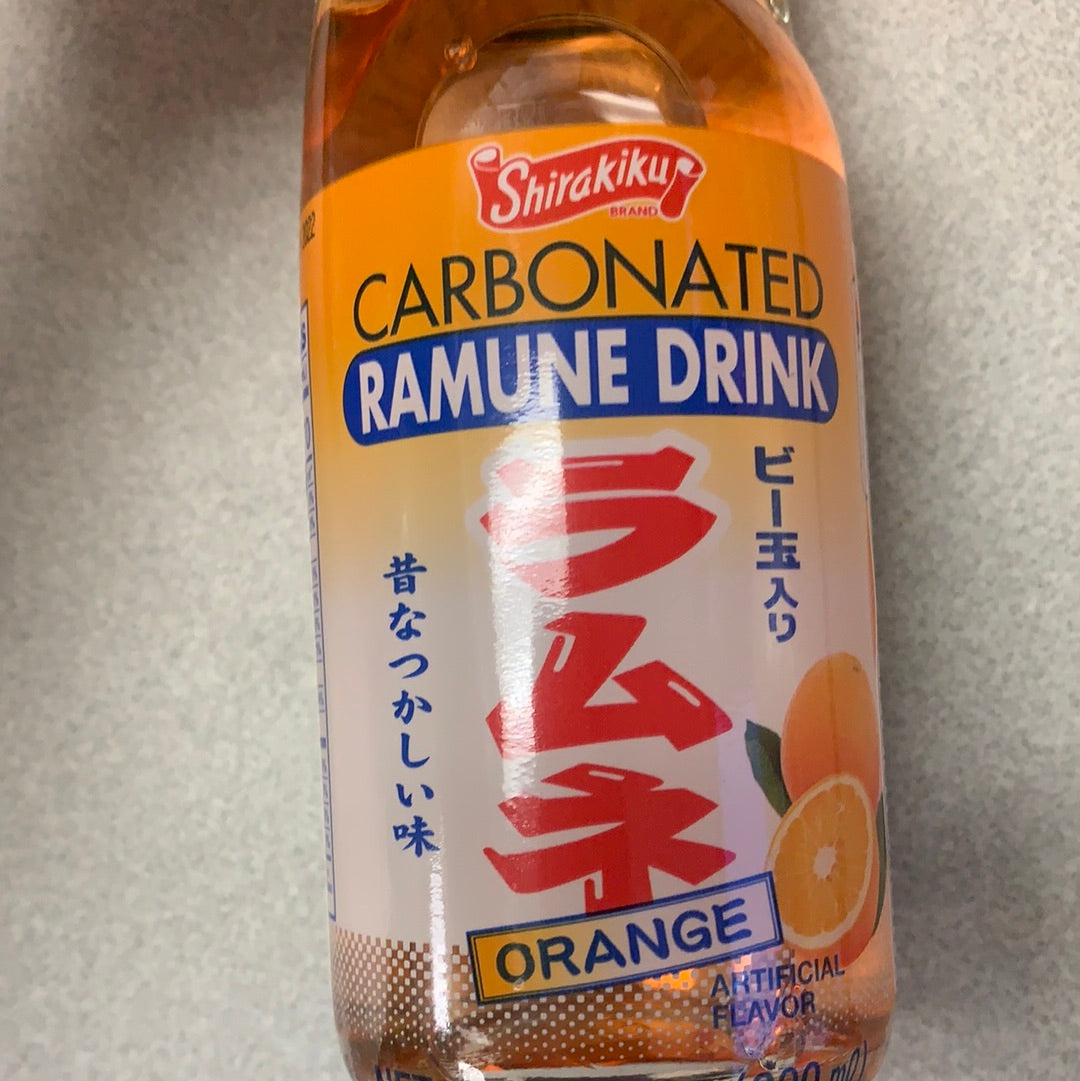 Ramuné japonais SHIRAKIKU (saveur orange)日本波子汽水（甜橙味）