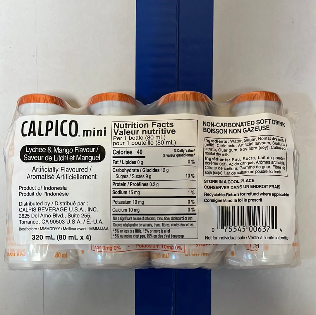 Promo-CALPICO boisson au litchi et mangue  4x80ml