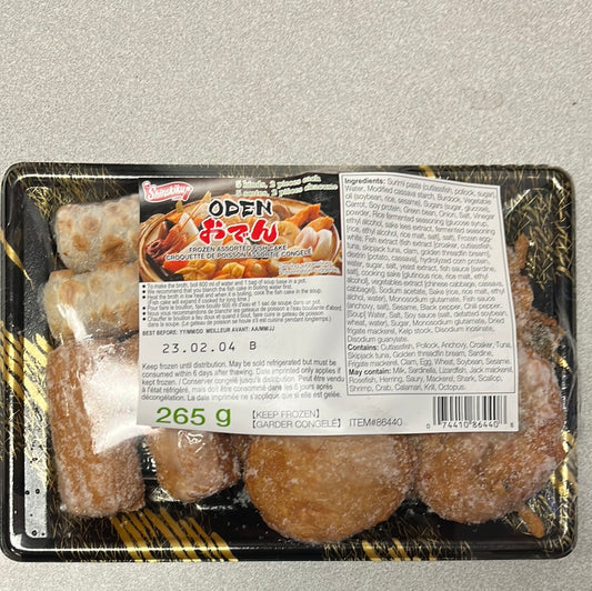 Croquettes de poisson assorties surgelées KIBUN ODEN SET SHIRAKIKU 急冻 关东煮套餐 265g