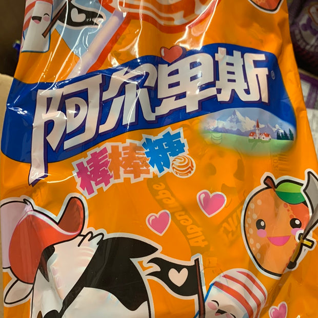Sucette(saveur orange) 香橙味 阿尔卑斯棒棒糖200g
