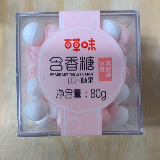 Bonbons à la rose et au litchi BCW 百草味 玫瑰荔枝味 含香糖