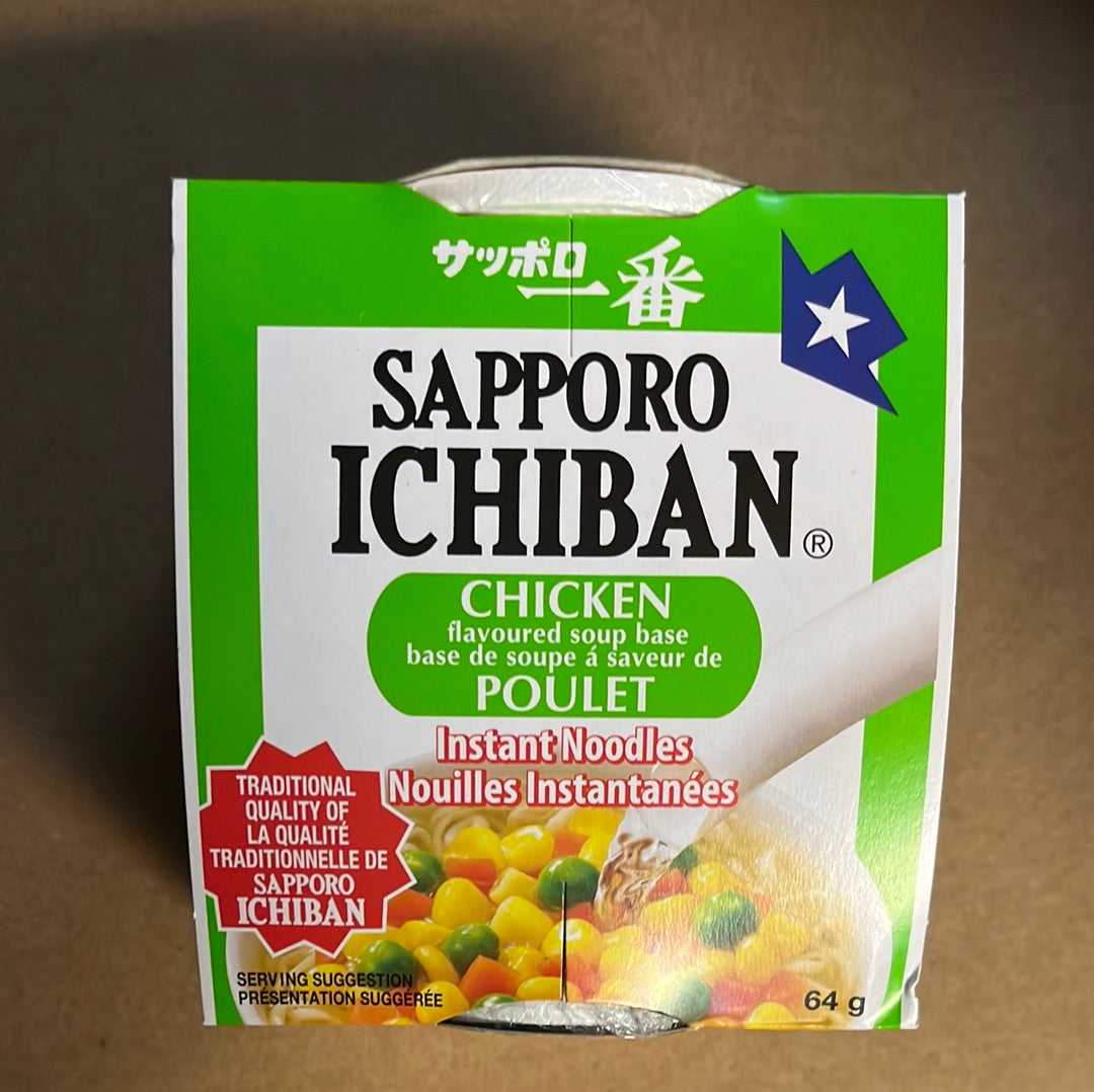 Nouilles instantanées à la japonaise(saveur poulet) SAPPORO ICHIBAN 64g