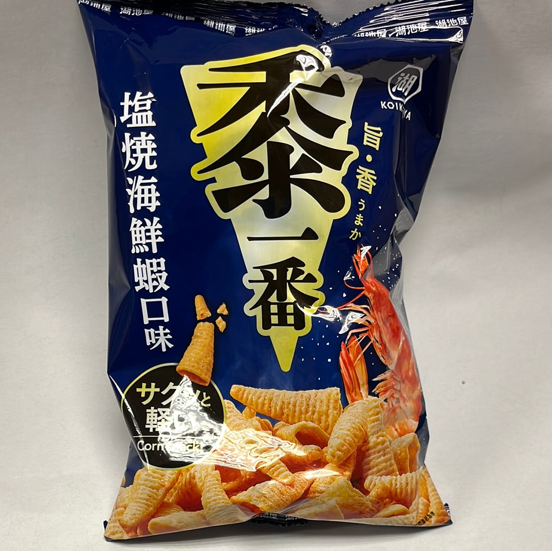 Chips de maïs Triangle (saveur crevette) KOIKEYA 🇯🇵 湖池屋 盐烧海鲜虾味 玉米脆 75g
