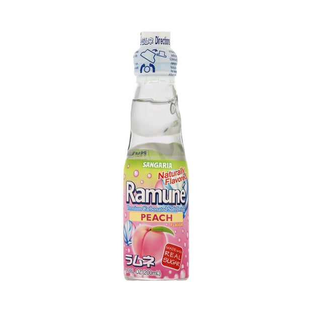 Ramuné japonais SANGARIA (saveur pêche)日本波子汽水（白桃味)