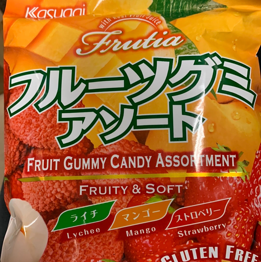 Bonbons japonais mous aux fruits assortis Kasugai (sans gluten) 102g