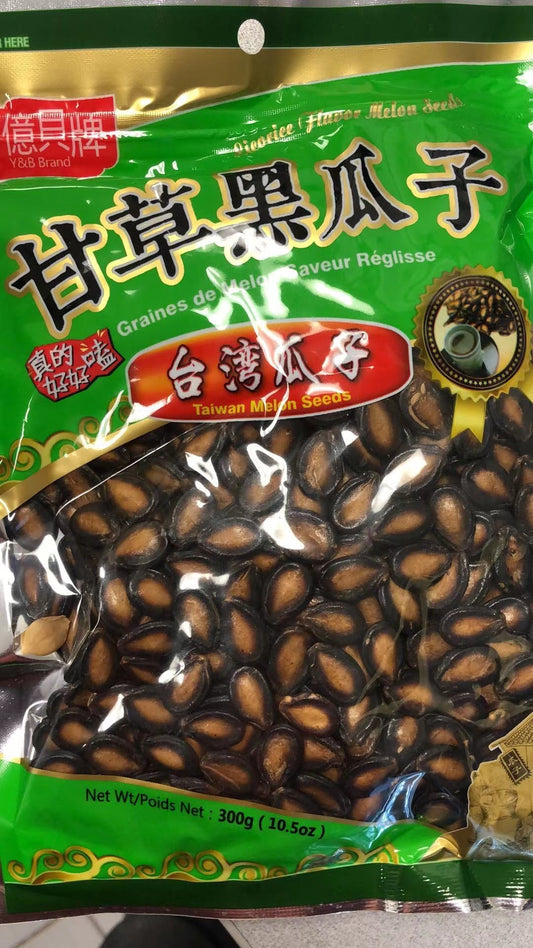 Graine de melon(saveur de réglisse)甘草黑瓜子300g