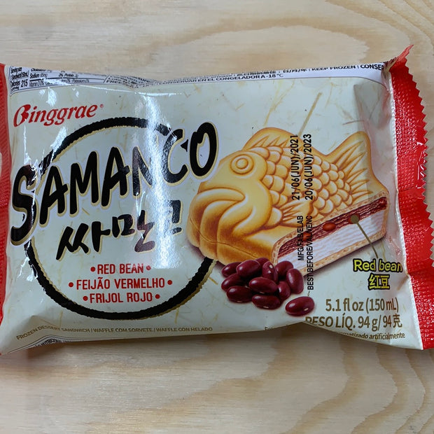 Sandwich glacé Samanco (haricot rouge)韩国 红豆 鱼形冰激凌