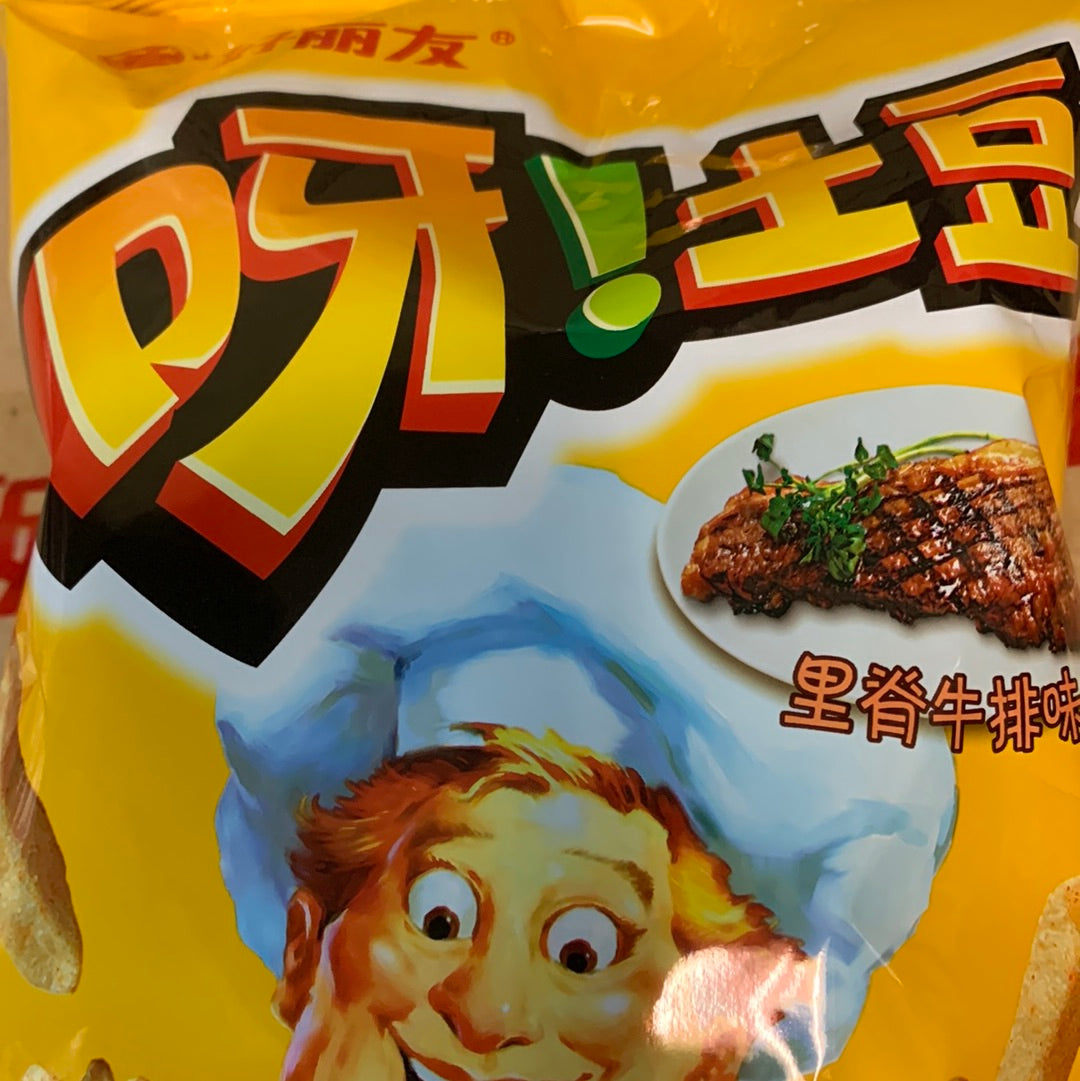 Chips de pomme de terre (saveur steak) ORION 呀！土豆(里脊牛排味) 70g