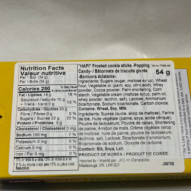 Bâtonnets de biscuits givrés-Bonbons éclatants HAPI 54g