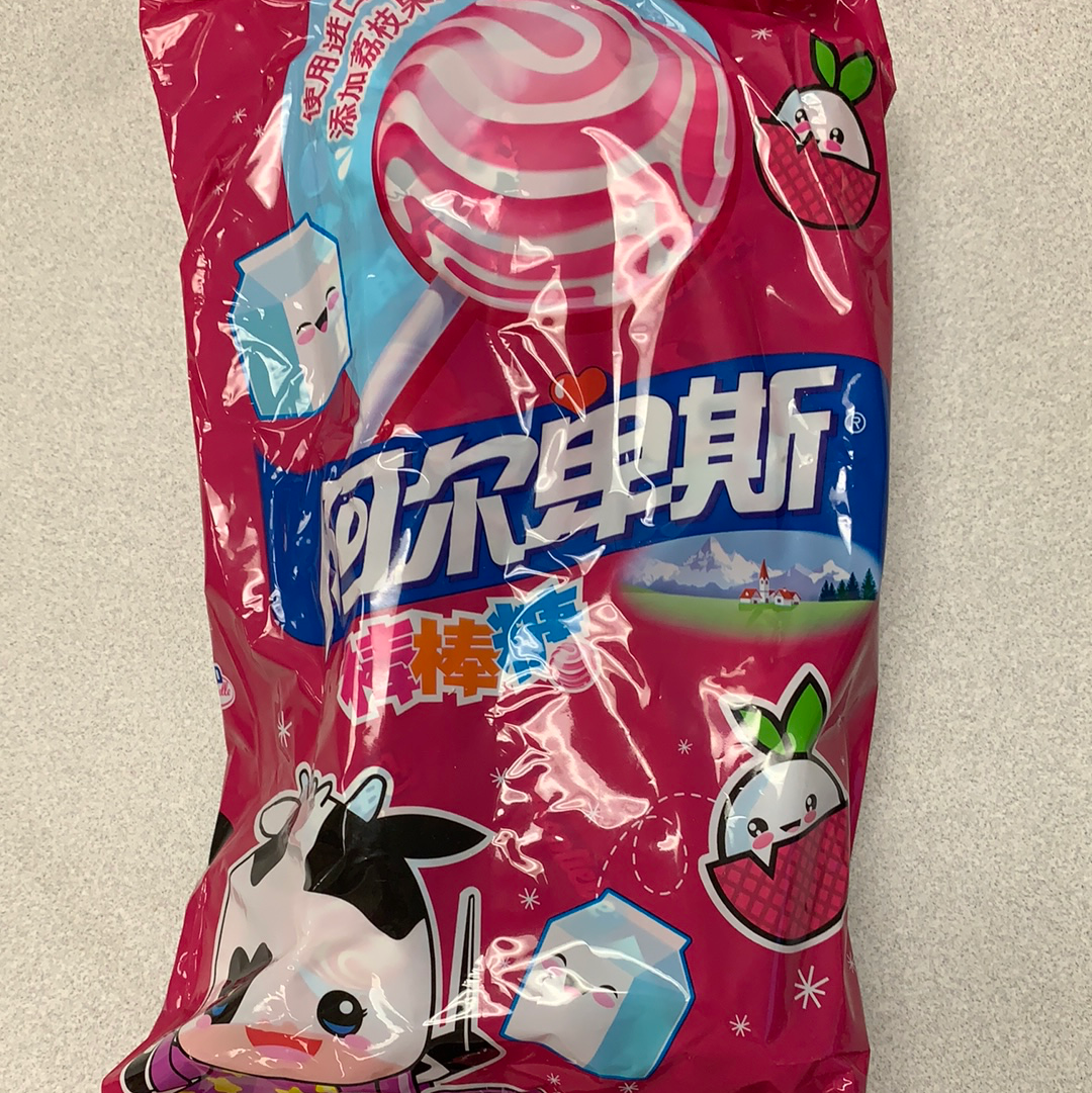 Sucette(saveur litchi et lait) 荔枝牛奶味 阿尔卑斯棒棒糖200g