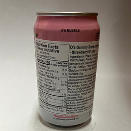 Thé au lait de SOJA Taïwanais(saveur de fraise)O’S Bubble 台湾珍珠豆奶茶 草莓味 315ml