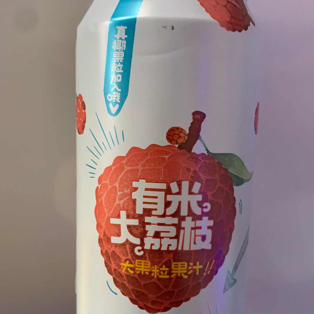 Jus de litchi avec pulpe 有米大荔枝 果肉饮料 500mL