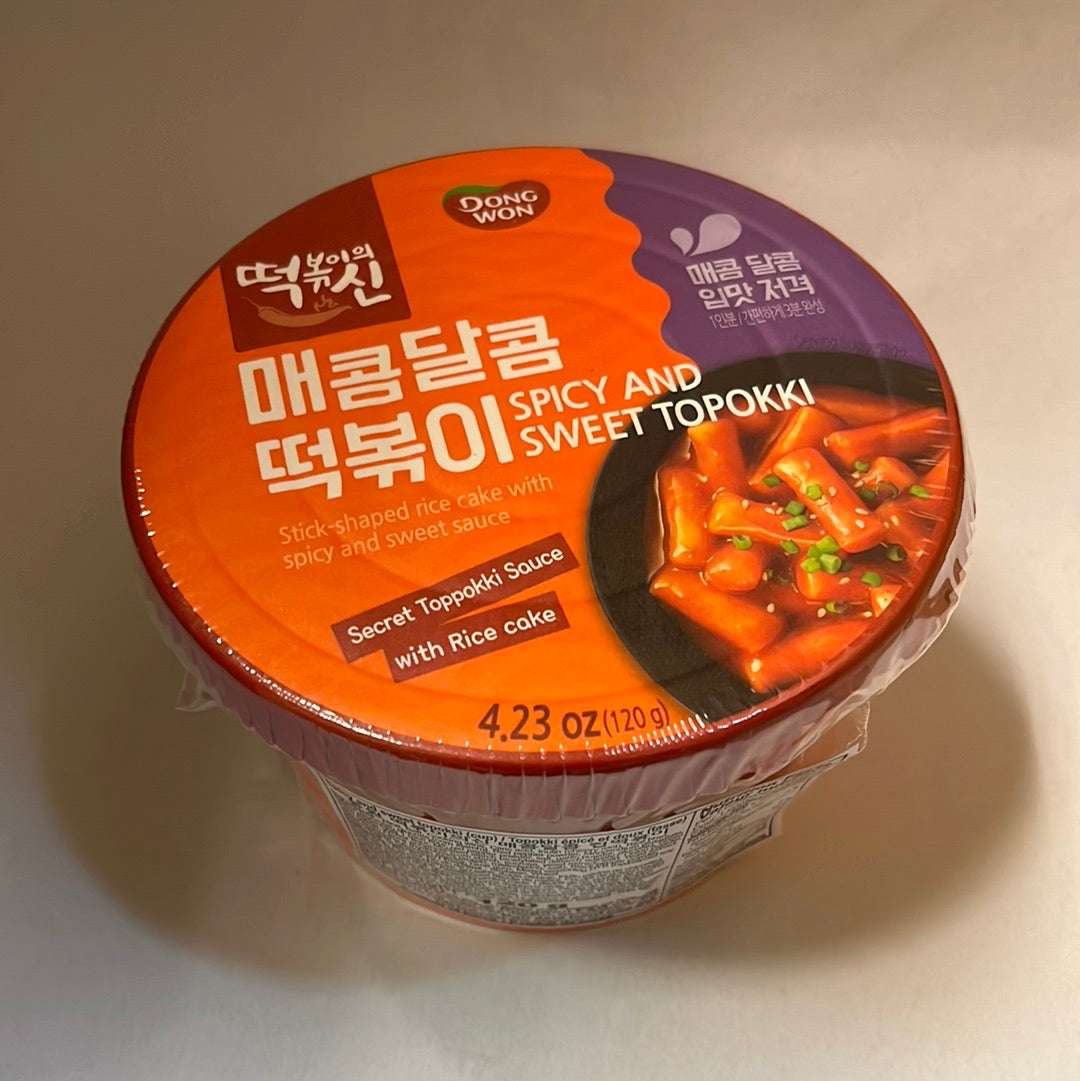 Topokki sucré et épicé Bol DONG WON 甜辣味炒年糕 120g