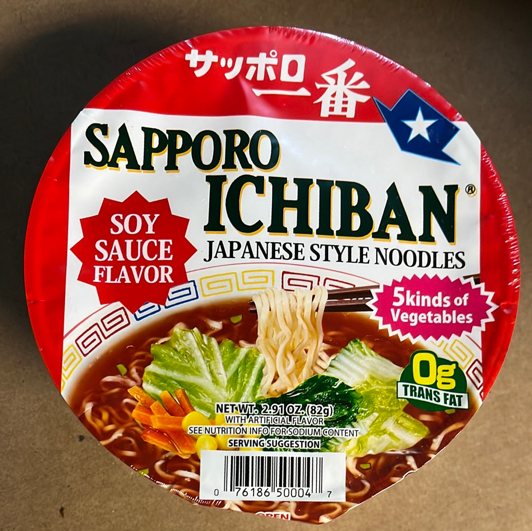 Nouilles instantanées à la japonaise(saveur sauce soya) SAPPORO ICHIBAN 82g