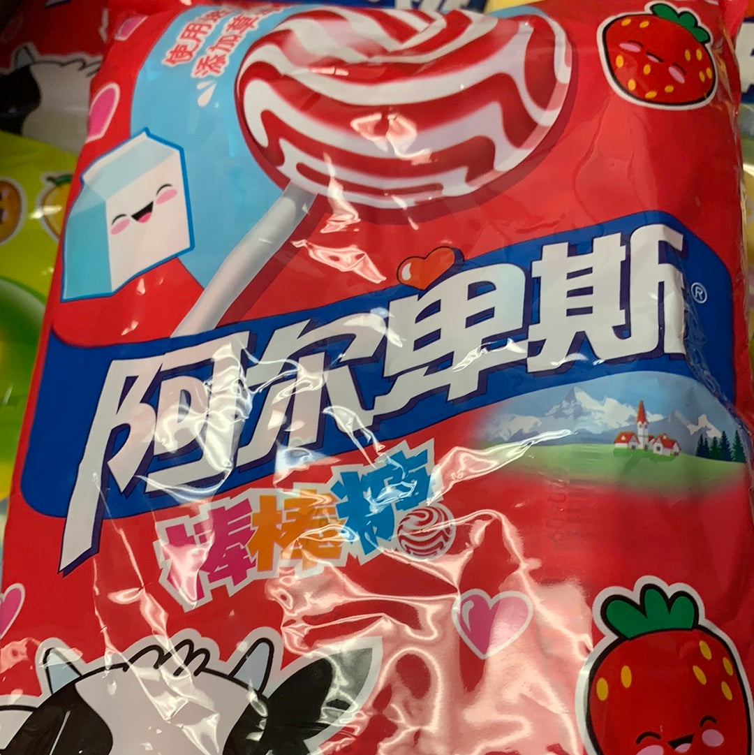 Sucette(saveur fraise) 草莓味 阿尔卑斯棒棒糖200g
